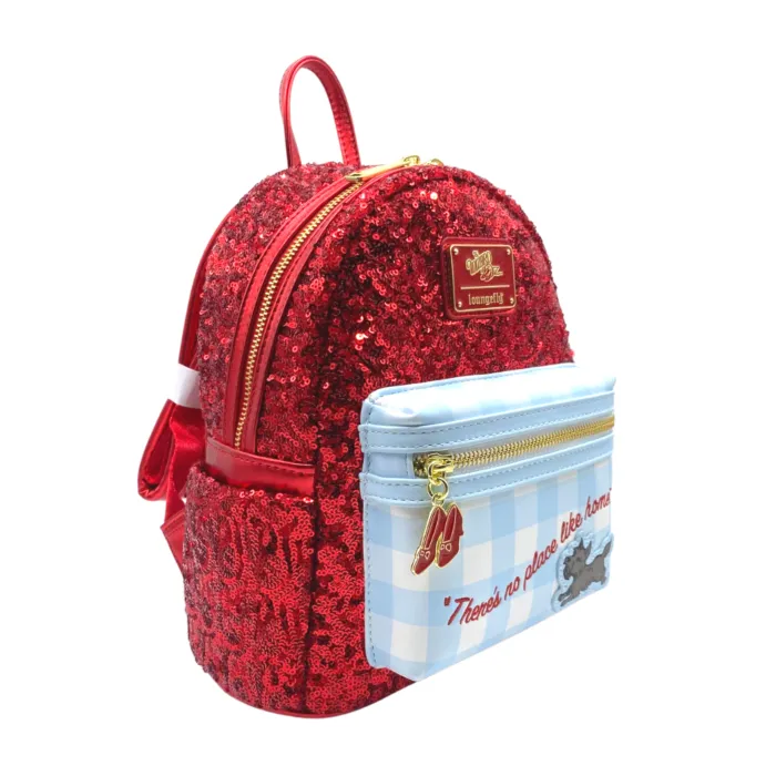 10" The Wizard of Oz - Ruby Sequin Faux Leather Sequin Mini Backpack Bag Loungefly