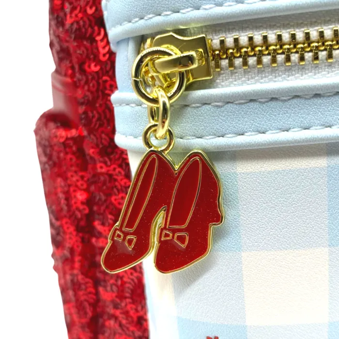 10" The Wizard of Oz - Ruby Sequin Faux Leather Sequin Mini Backpack Bag Loungefly