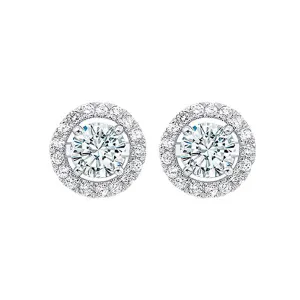 14KT White Gold & Diamond Classic Book Jackets Fashion Earrings  - 1/5 ctw