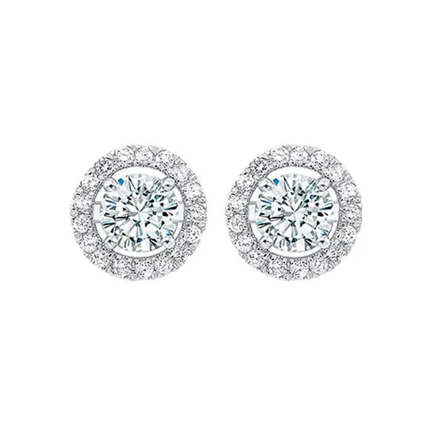 14KT White Gold & Diamond Classic Book Jackets Fashion Earrings  - 1/5 ctw