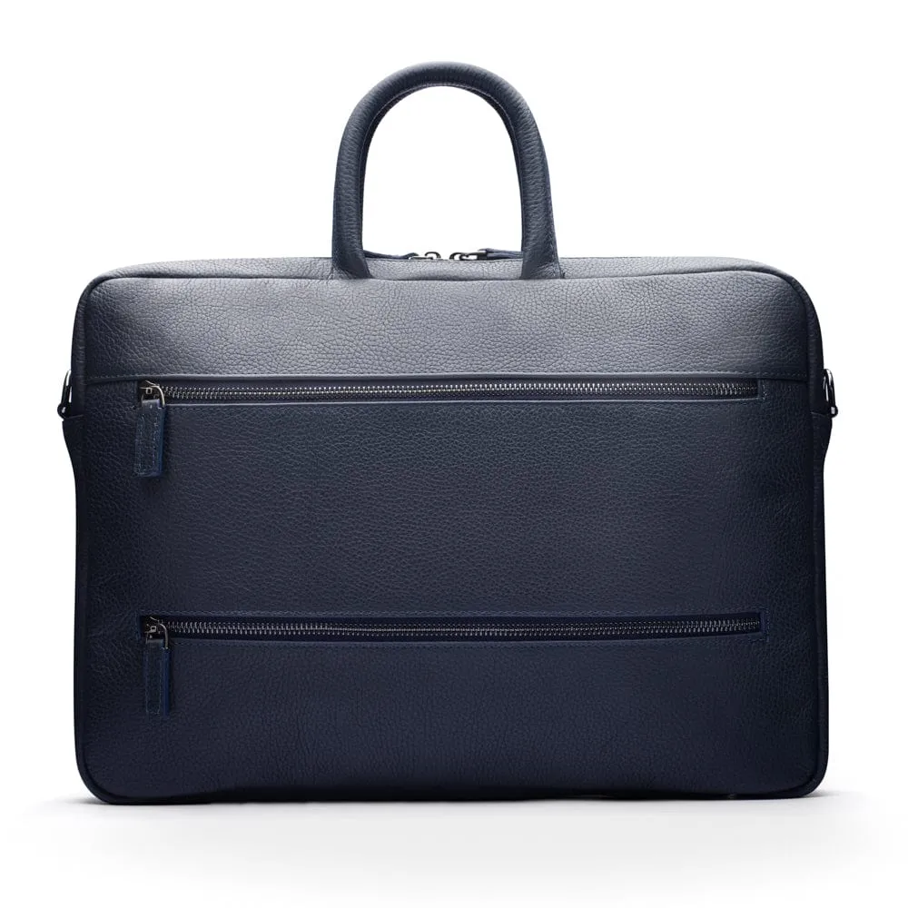 15" Leather Laptop Bag - Navy