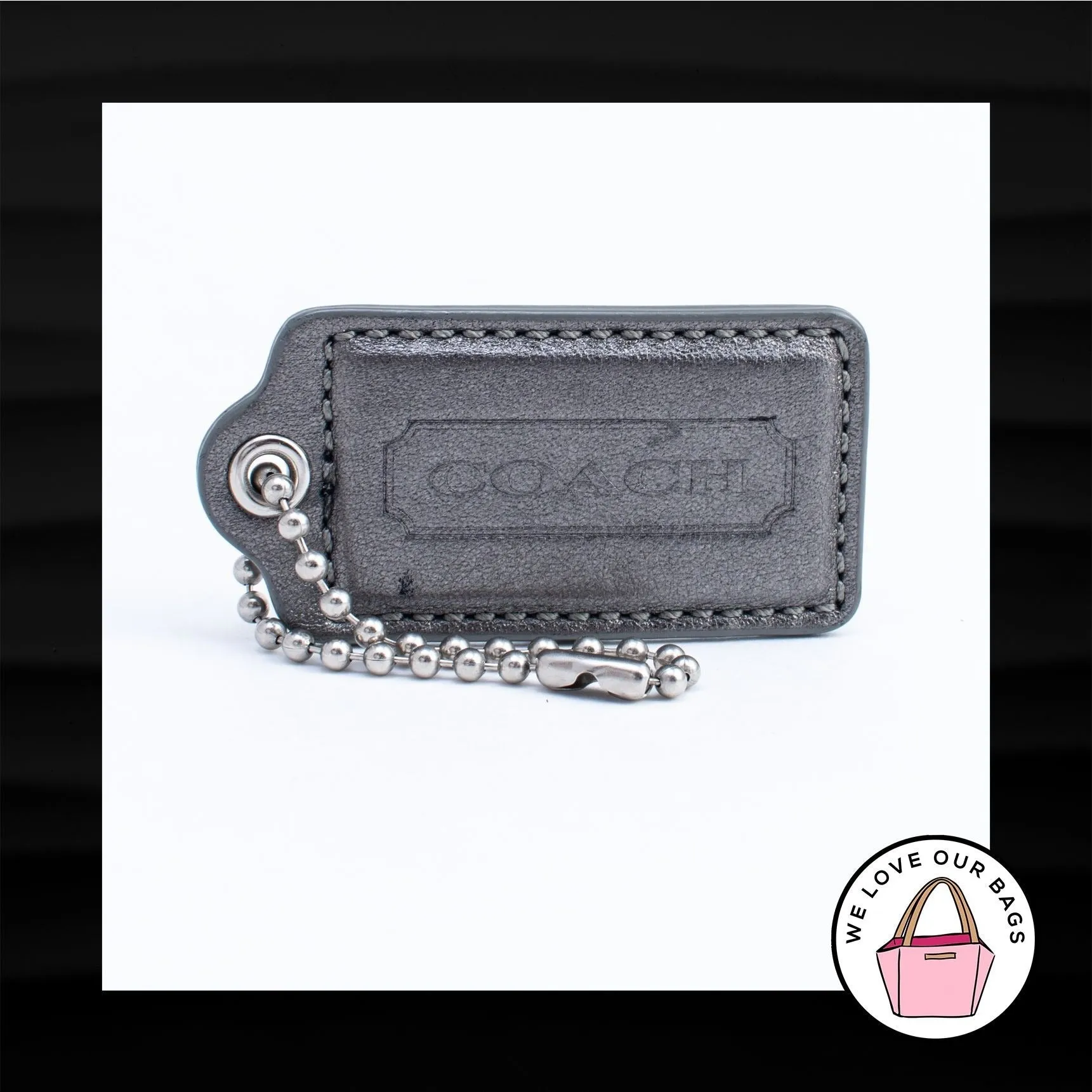 2.5" COACH HAMPTON ARCHIVE 10TH ANNIVERSARY LEATHER KEY FOB BAG KEYCHAIN HANGTAG