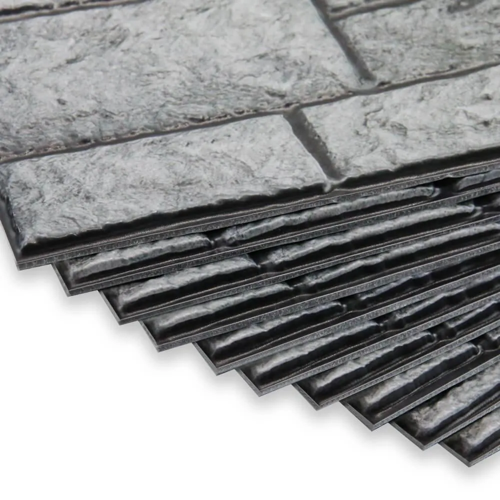 3D Faux Gray Stone Peel and Stick Wall Tile