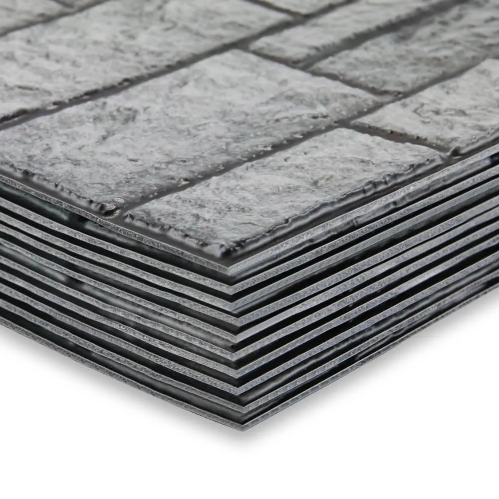 3D Faux Gray Stone Peel and Stick Wall Tile