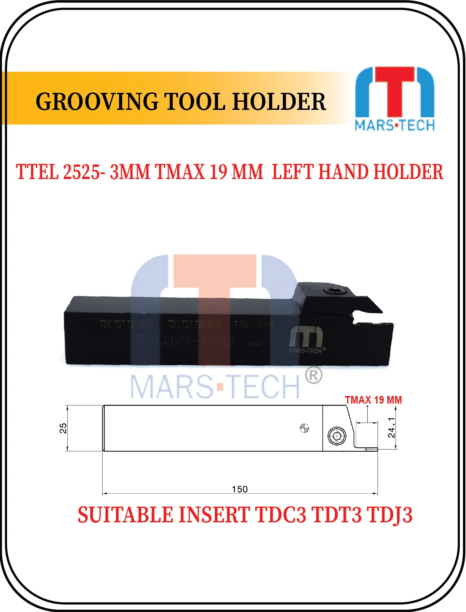 3mm tdc tdt tdj Grooving Taegutec Insert 3 mm Left/Right pack of 1