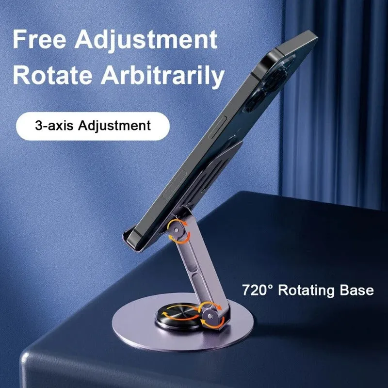 720° Rotate Metal Desk Mobile Phone Holder Adjustable Folding Phone Stand
