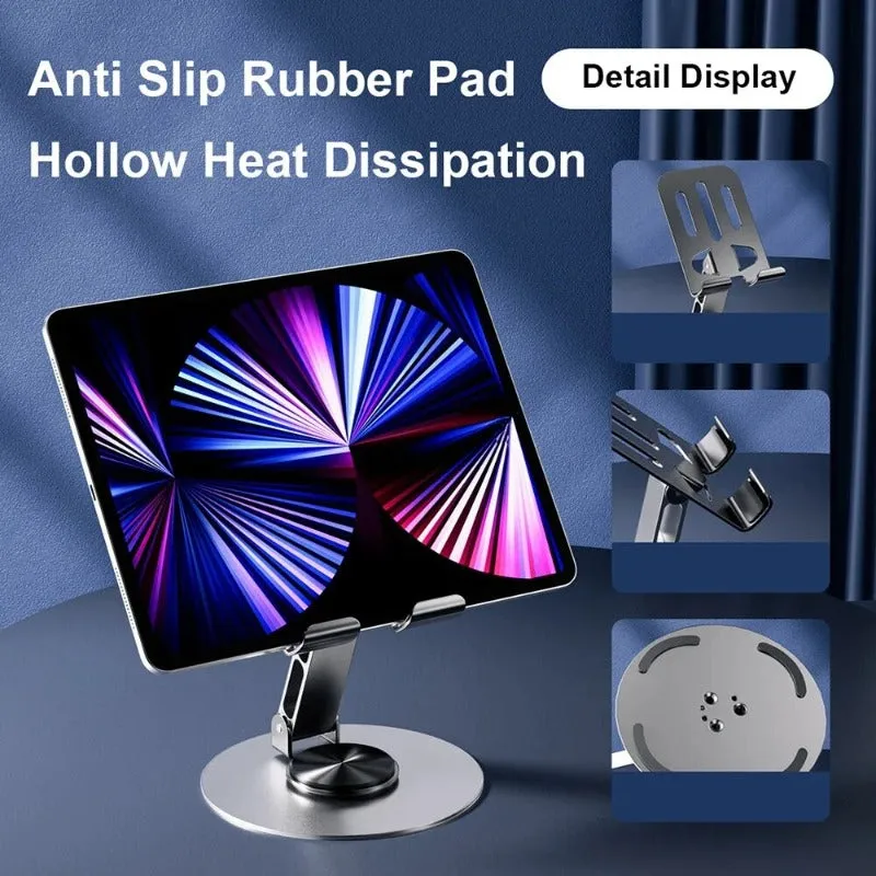 720° Rotate Metal Desk Mobile Phone Holder Adjustable Folding Phone Stand