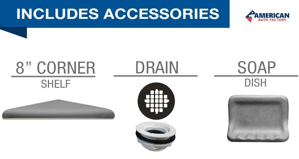 ABFSPECIAL-Classic Desert Sand Small Alcove Shower Kit (FREE F92 FAUCET)