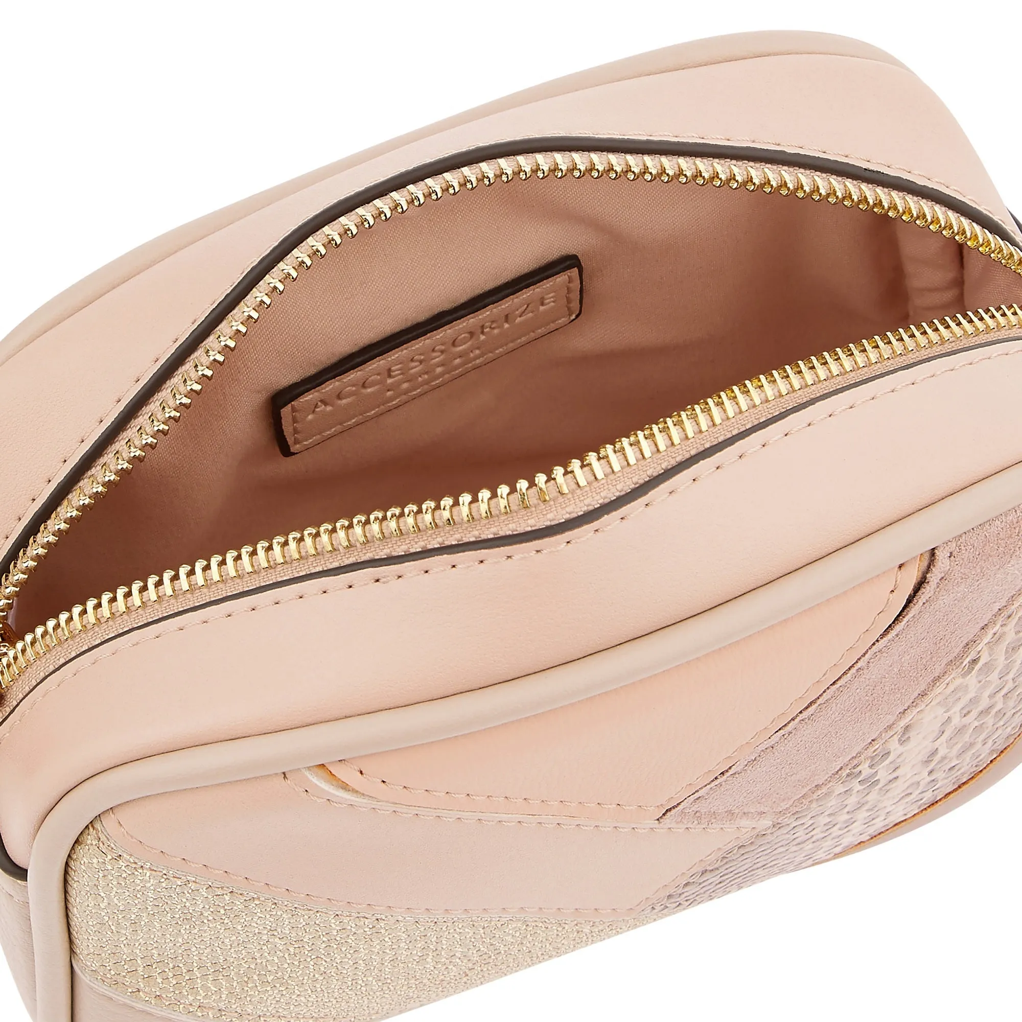 Accessorize London Women's R Patchwork Camera Nude