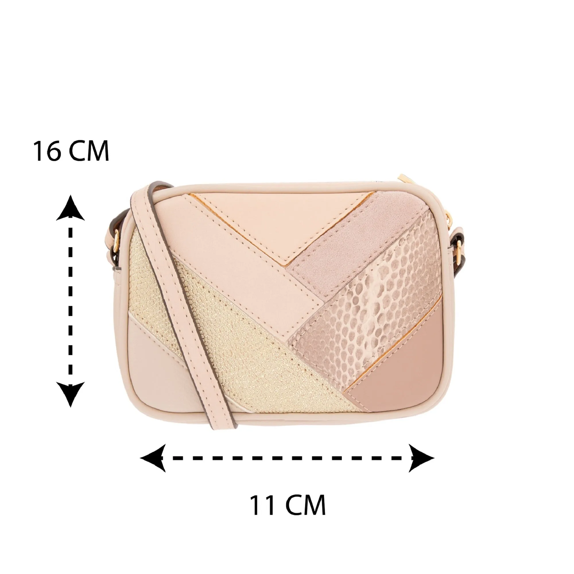 Accessorize London Women's R Patchwork Camera Nude