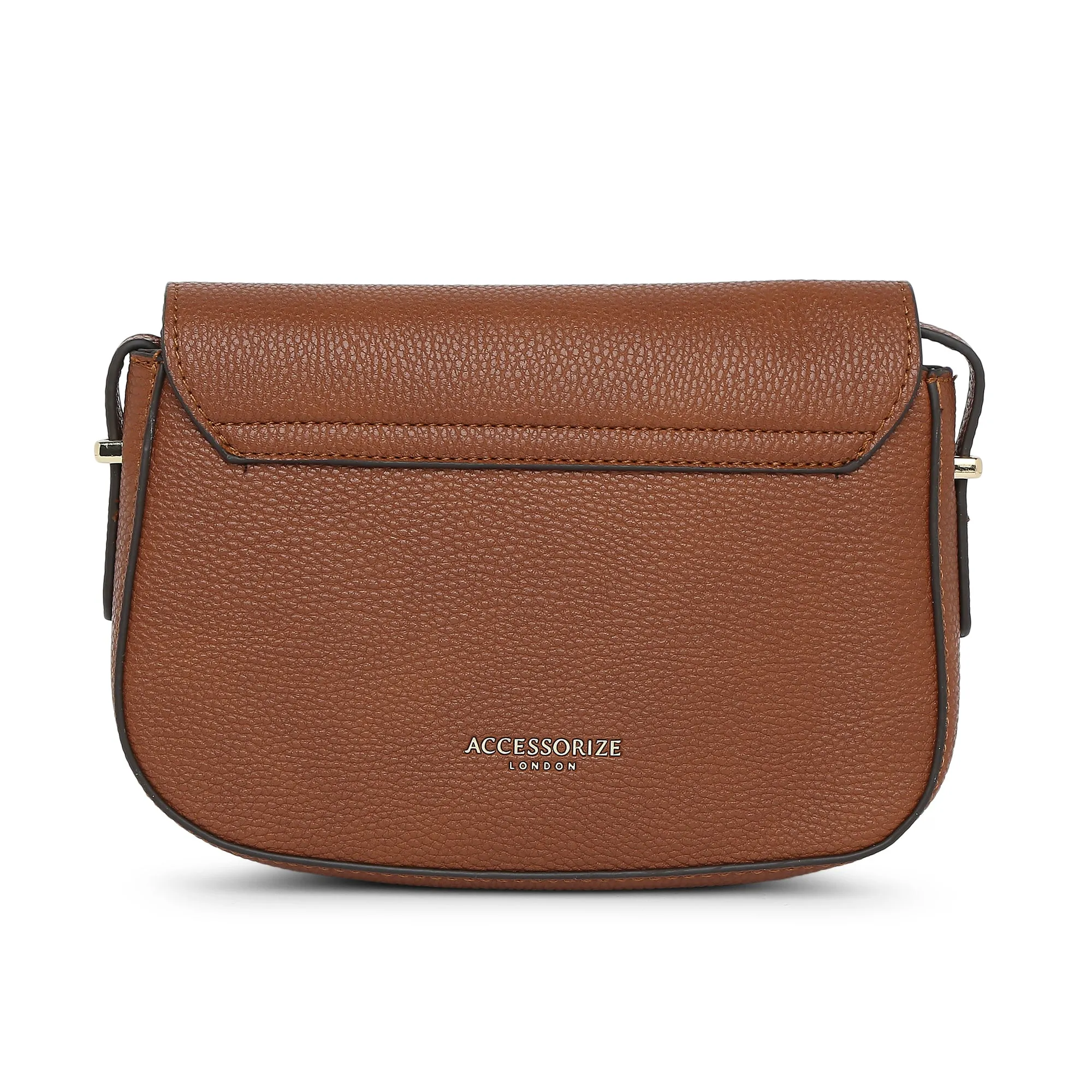 Accessorize London Women's Ruby Saddle Sling Bag-Tan