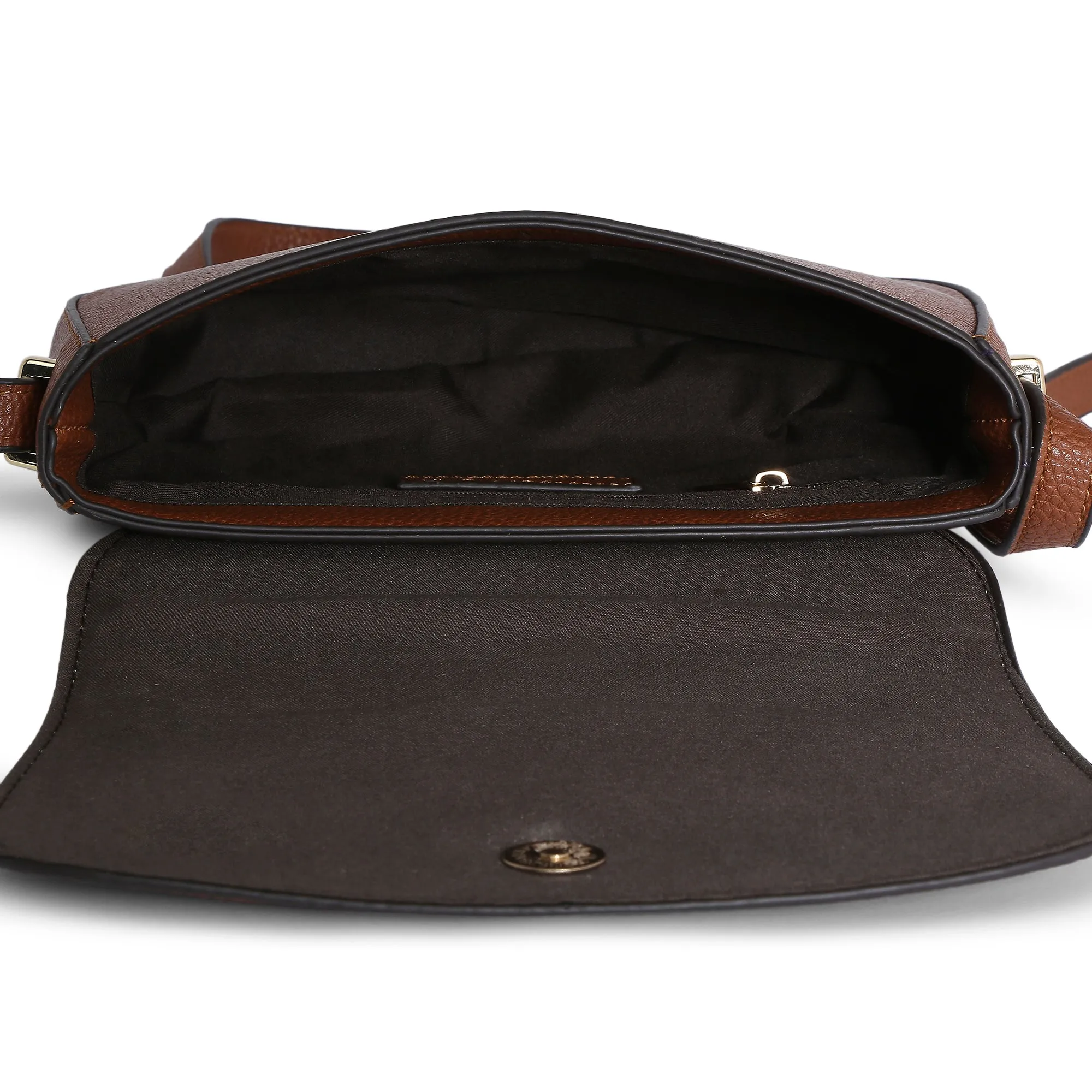 Accessorize London Women's Ruby Saddle Sling Bag-Tan