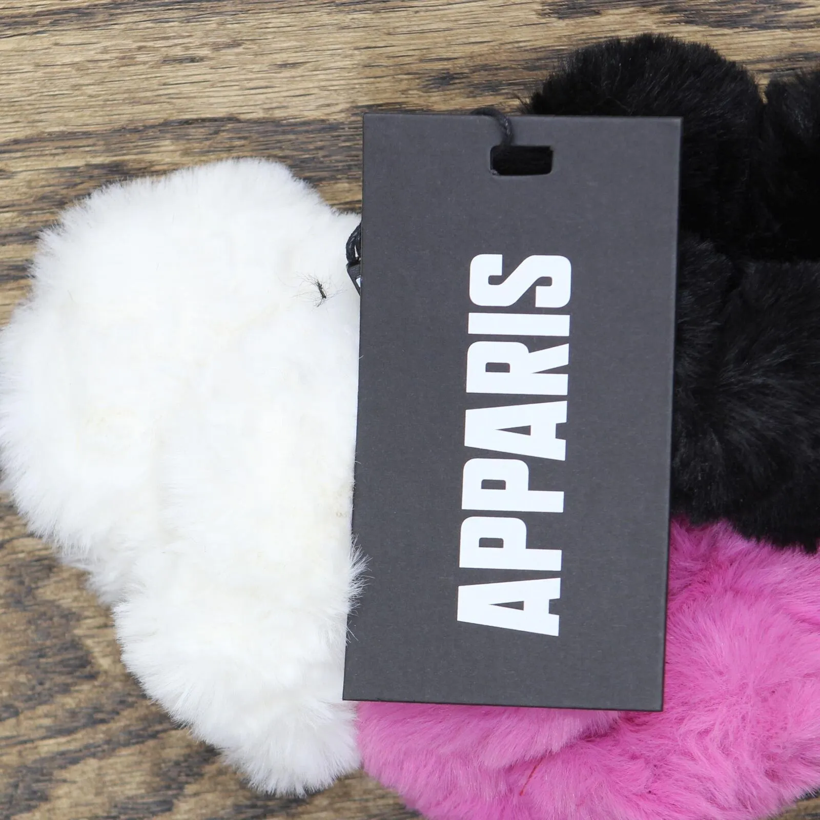 Apparis Francesca 4-Piece Faux Fur Accessory Bundle Scrunchies Makeup Bag Noir