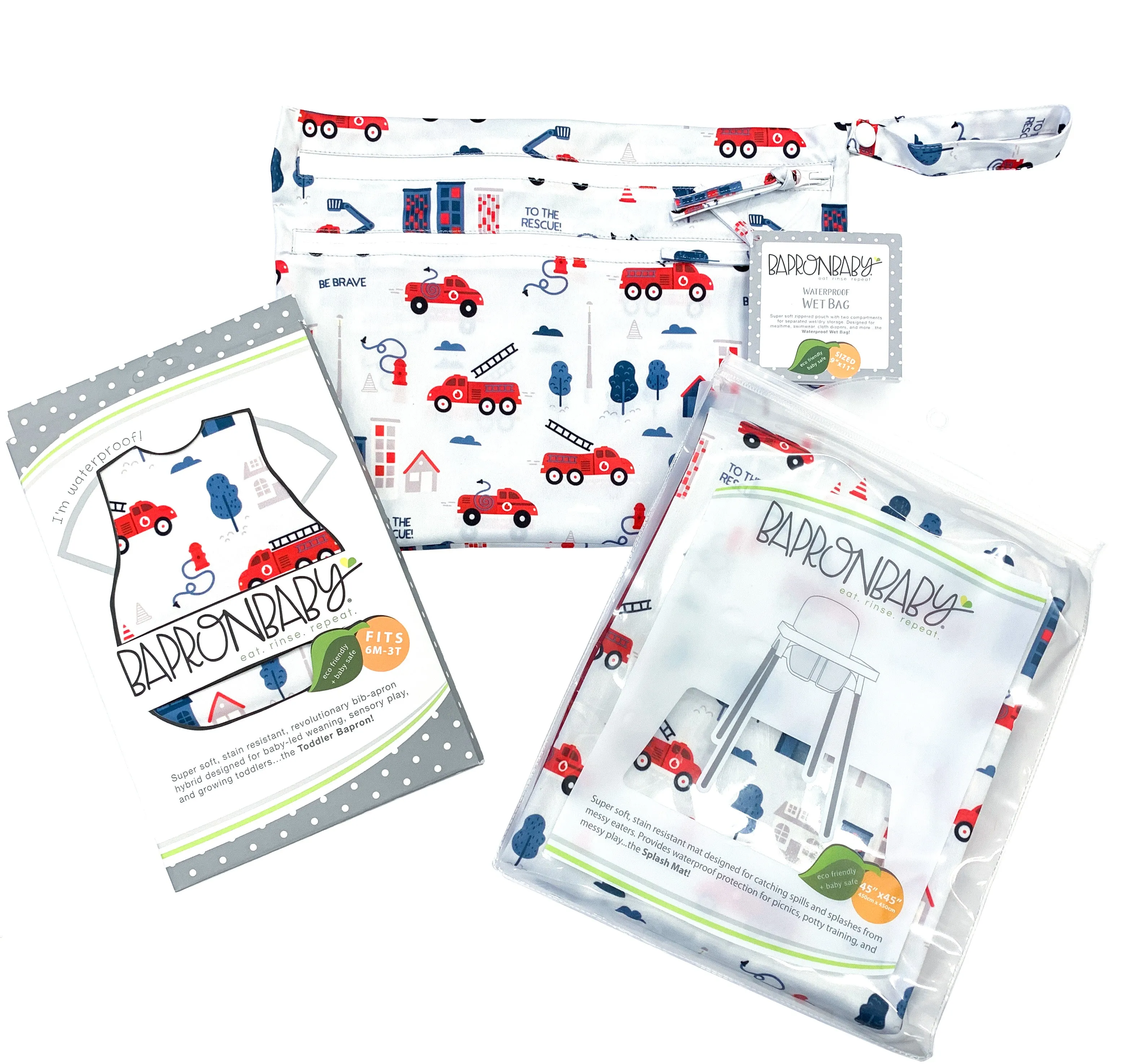 Be Brave - Firefighter - Waterproof Wet Bag (For mealtime, on-the-go, and more!) SALE