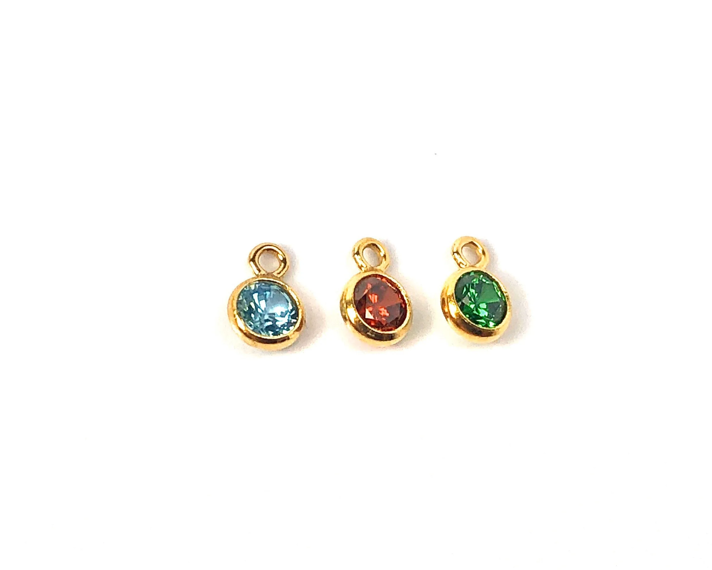 Beautiful 14KGF 3A CZ Bezel drop , 14 K gold filled, Sku #4030DM1