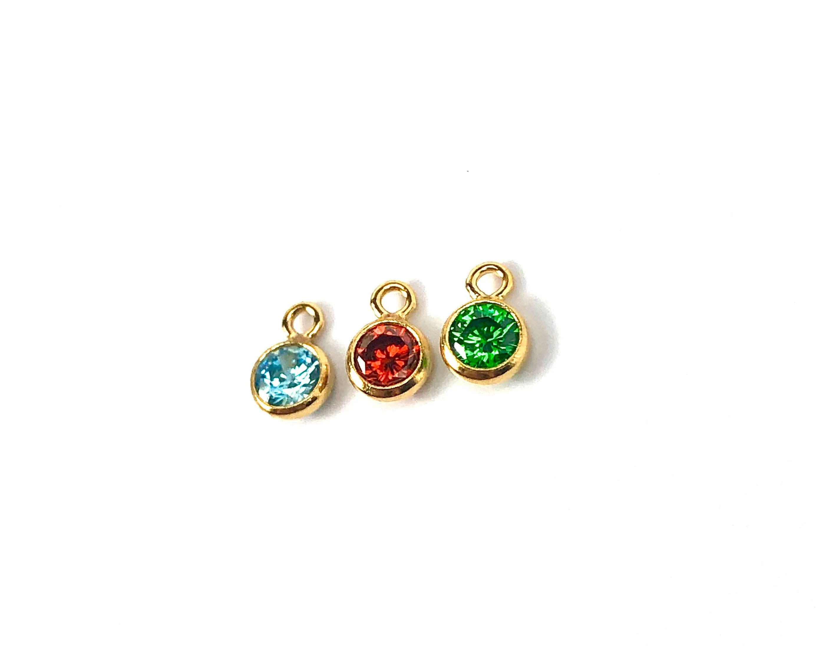 Beautiful 14KGF 3A CZ Bezel drop , 14 K gold filled, Sku #4030DM1