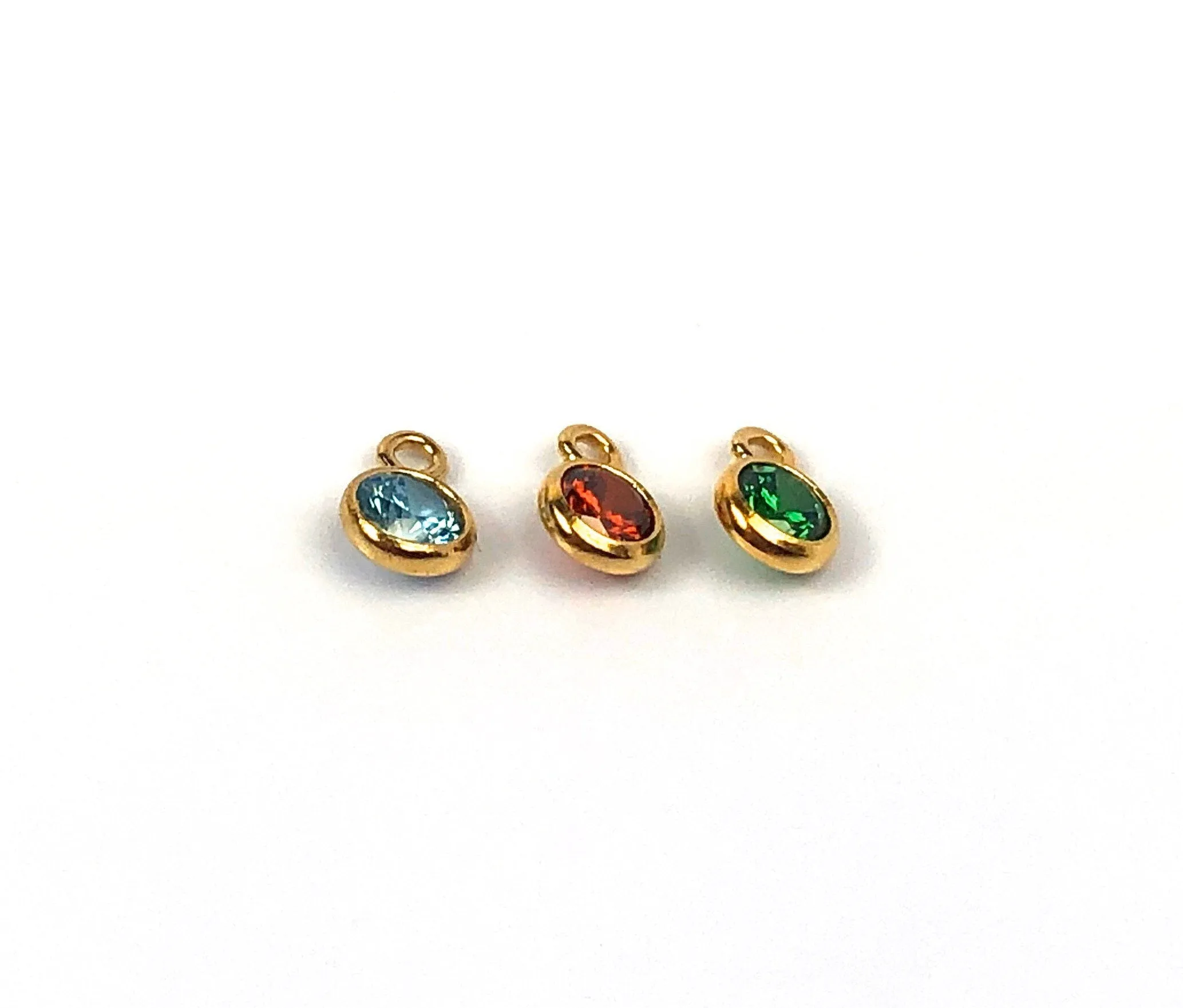 Beautiful 14KGF 3A CZ Bezel drop , 14 K gold filled, Sku #4030DM1