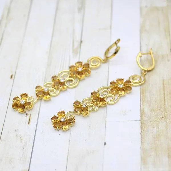 Beautiful citrine dangling Earrings
