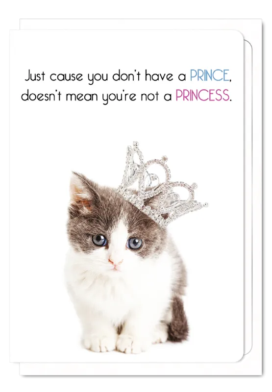 'Beautiful Princess' Cat Greeting Card