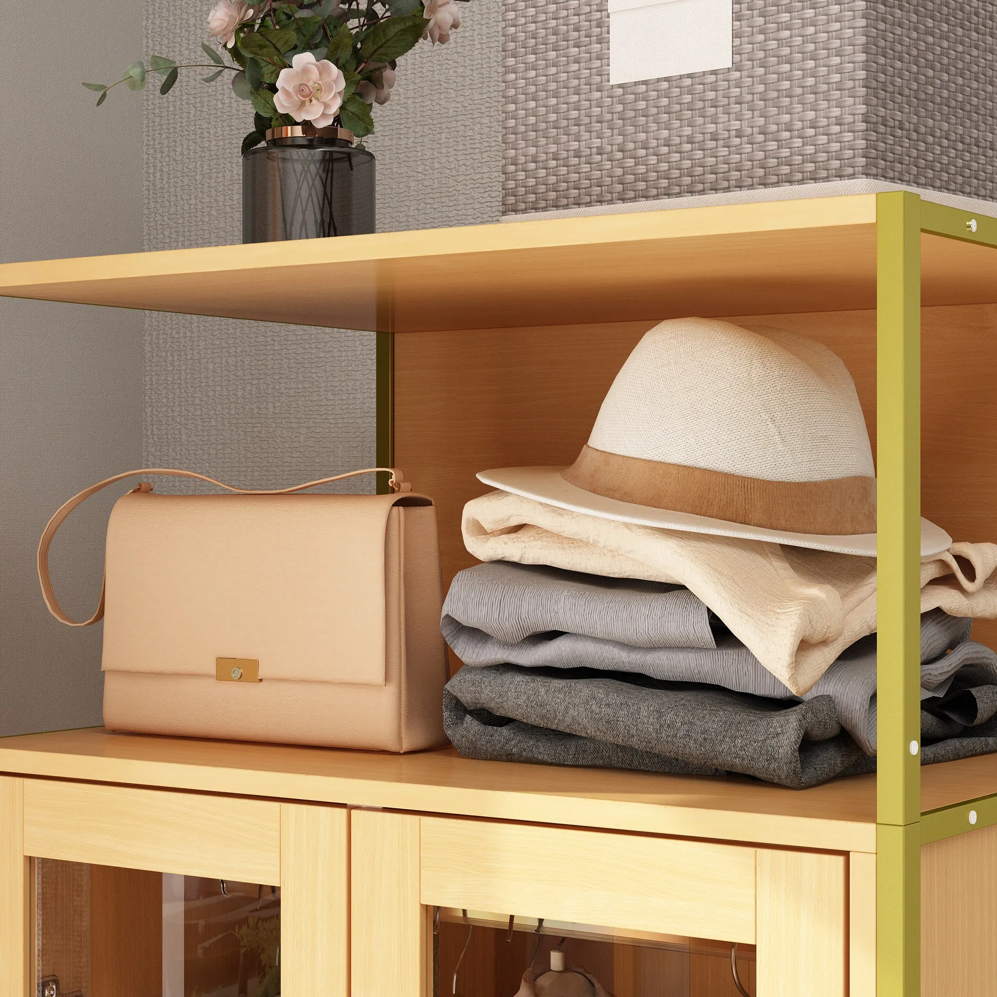 Beautiful Wardrobe With Metal Frame