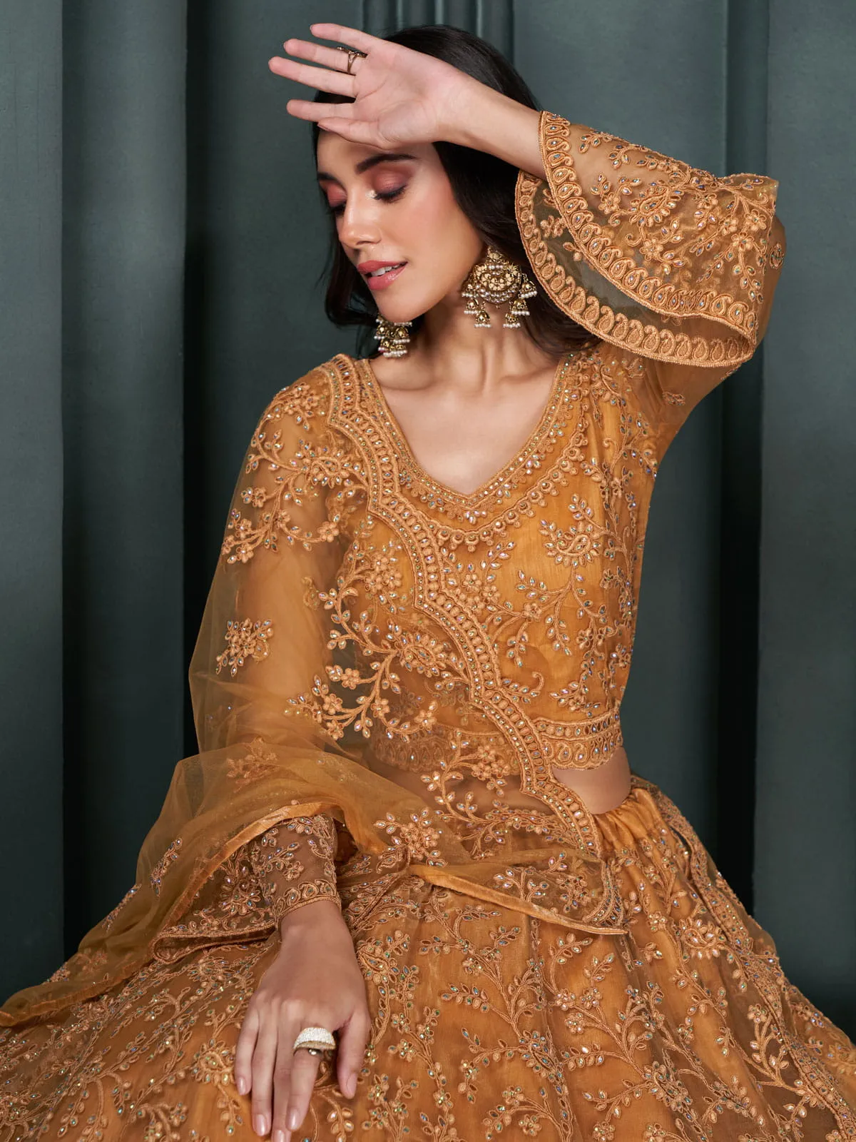Beautiful Yellow Embroidered Lehenga Choli