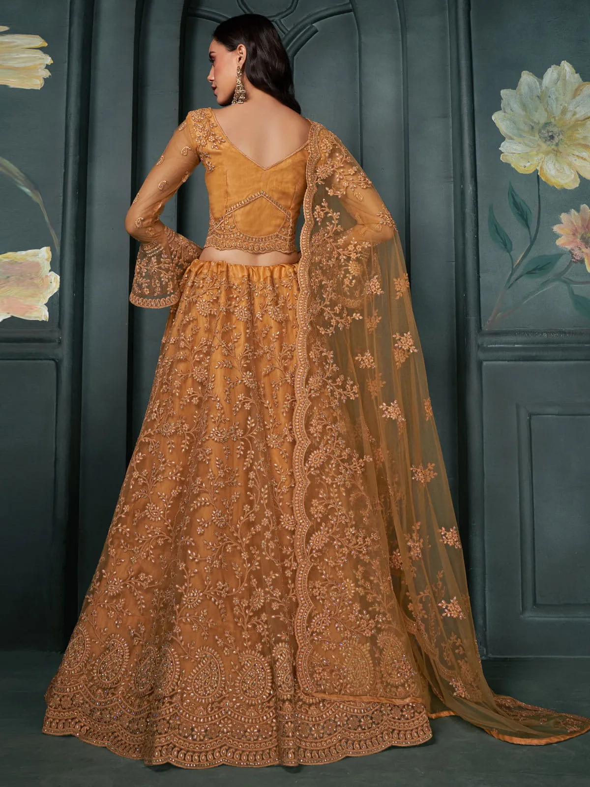 Beautiful Yellow Embroidered Lehenga Choli