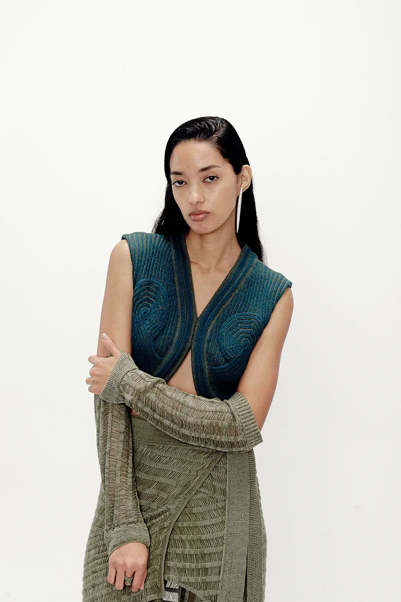 BIGARO GREEN TURQUOISE TOP