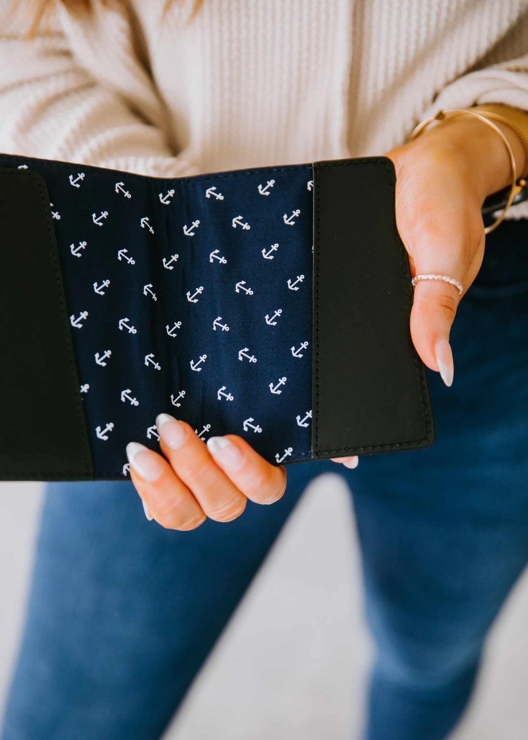 Black Leather Passport Holder