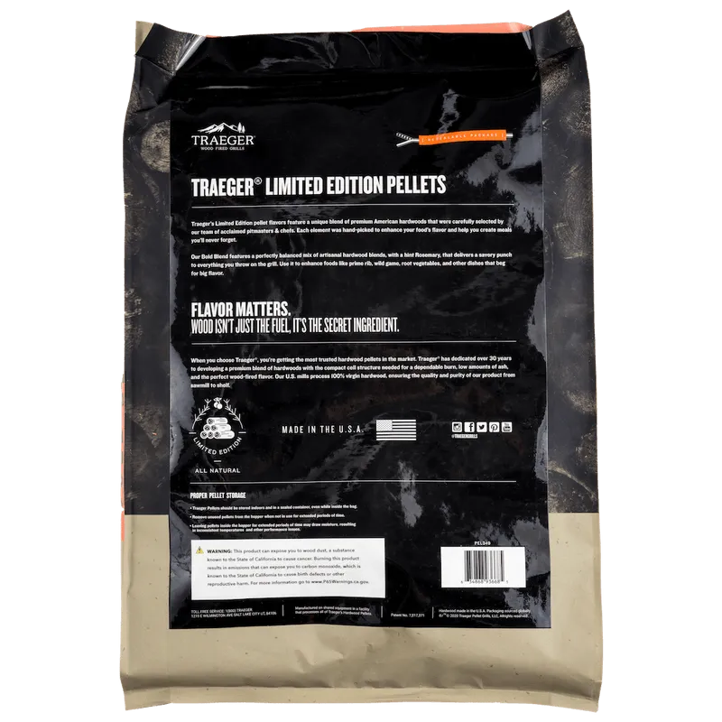Bold Blend Wood Pellets 18lb 9kg Traeger