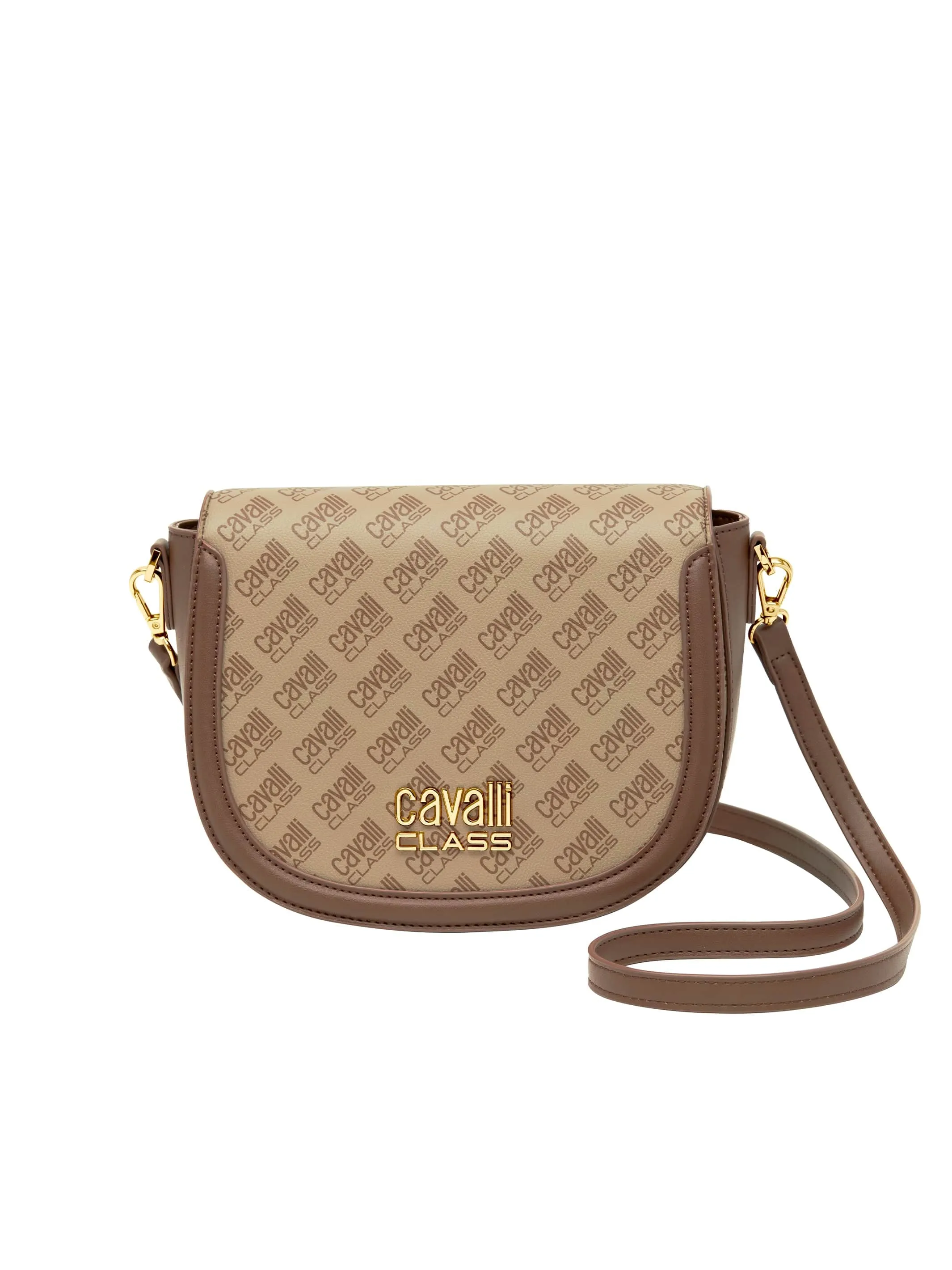Cavalli Class TORINO Khaki Medium Croco Saddle  Crossbody bag