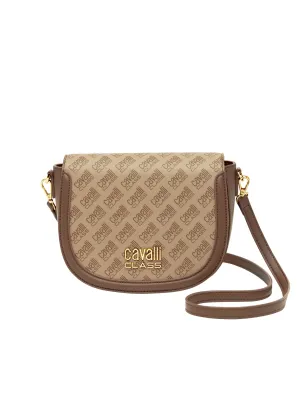 Cavalli Class TORINO Khaki Medium Croco Saddle  Crossbody bag