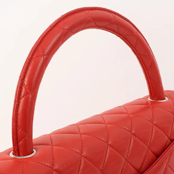 Chanel Around 1997 Made Classic Flap Top Handle Bag Red