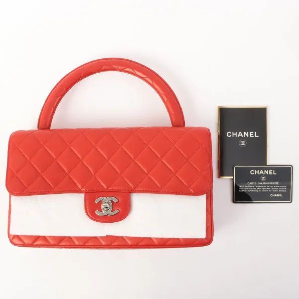 Chanel Around 1997 Made Classic Flap Top Handle Bag Red