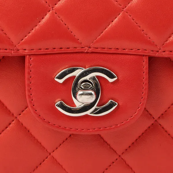 Chanel Around 1997 Made Classic Flap Top Handle Bag Red