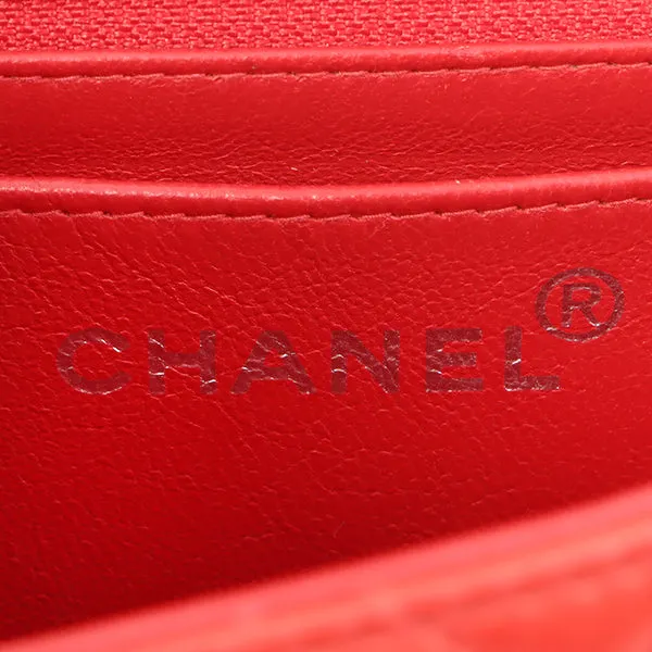 Chanel Around 1997 Made Classic Flap Top Handle Bag Red