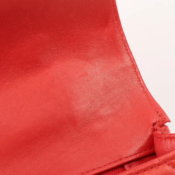 Chanel Around 1997 Made Classic Flap Top Handle Bag Red