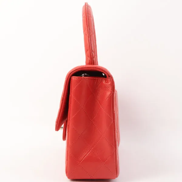 Chanel Around 1997 Made Classic Flap Top Handle Bag Red
