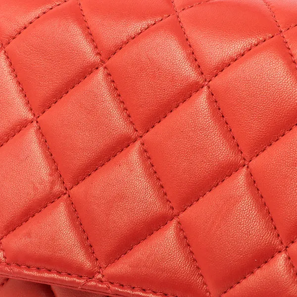Chanel Around 1997 Made Classic Flap Top Handle Bag Red