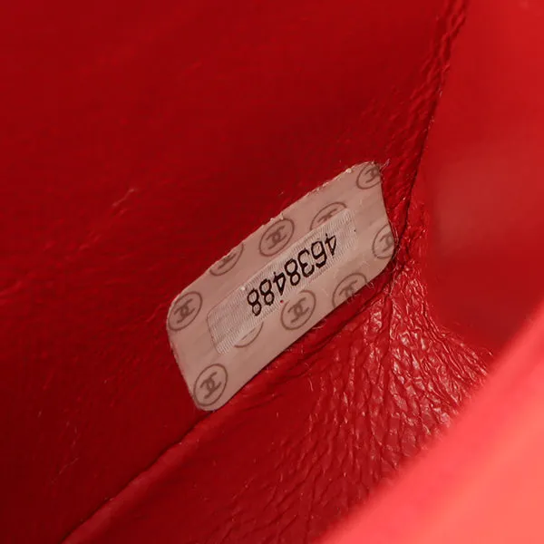 Chanel Around 1997 Made Classic Flap Top Handle Bag Red