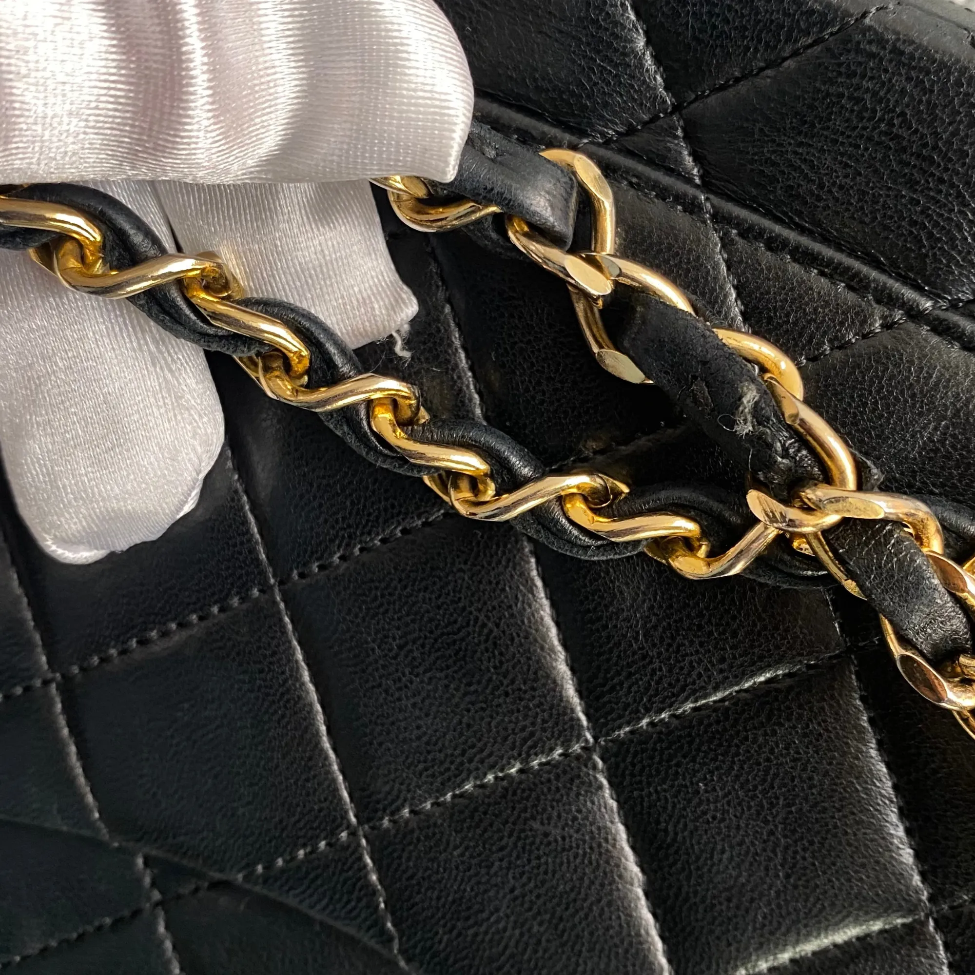 Chanel Black Leather Double flap shoulder bag