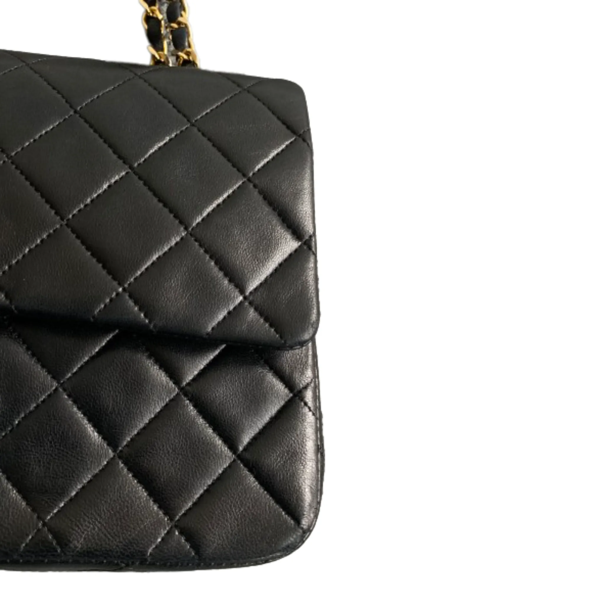 Chanel Black Leather Double flap shoulder bag