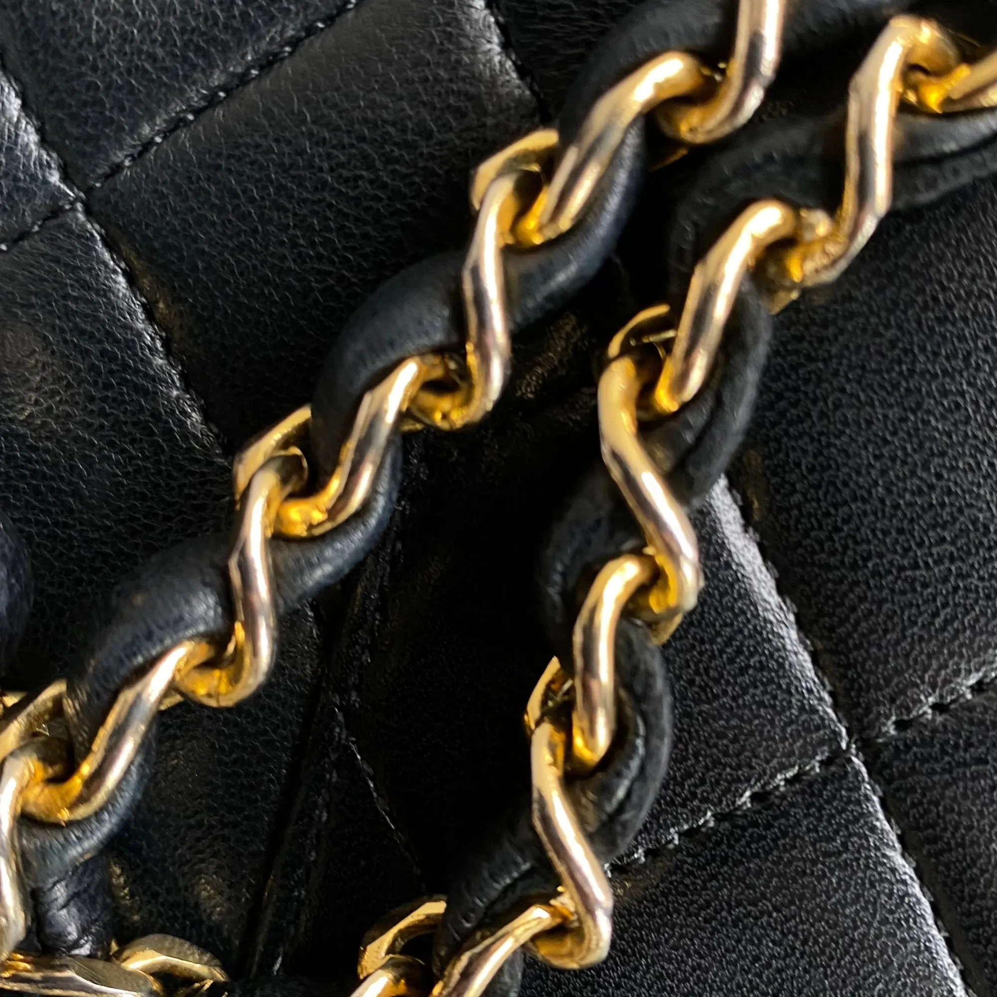 Chanel Black Leather Double flap shoulder bag