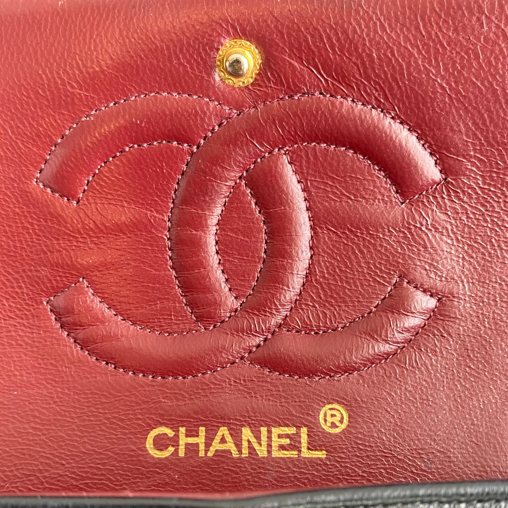 Chanel Black Leather Double flap shoulder bag