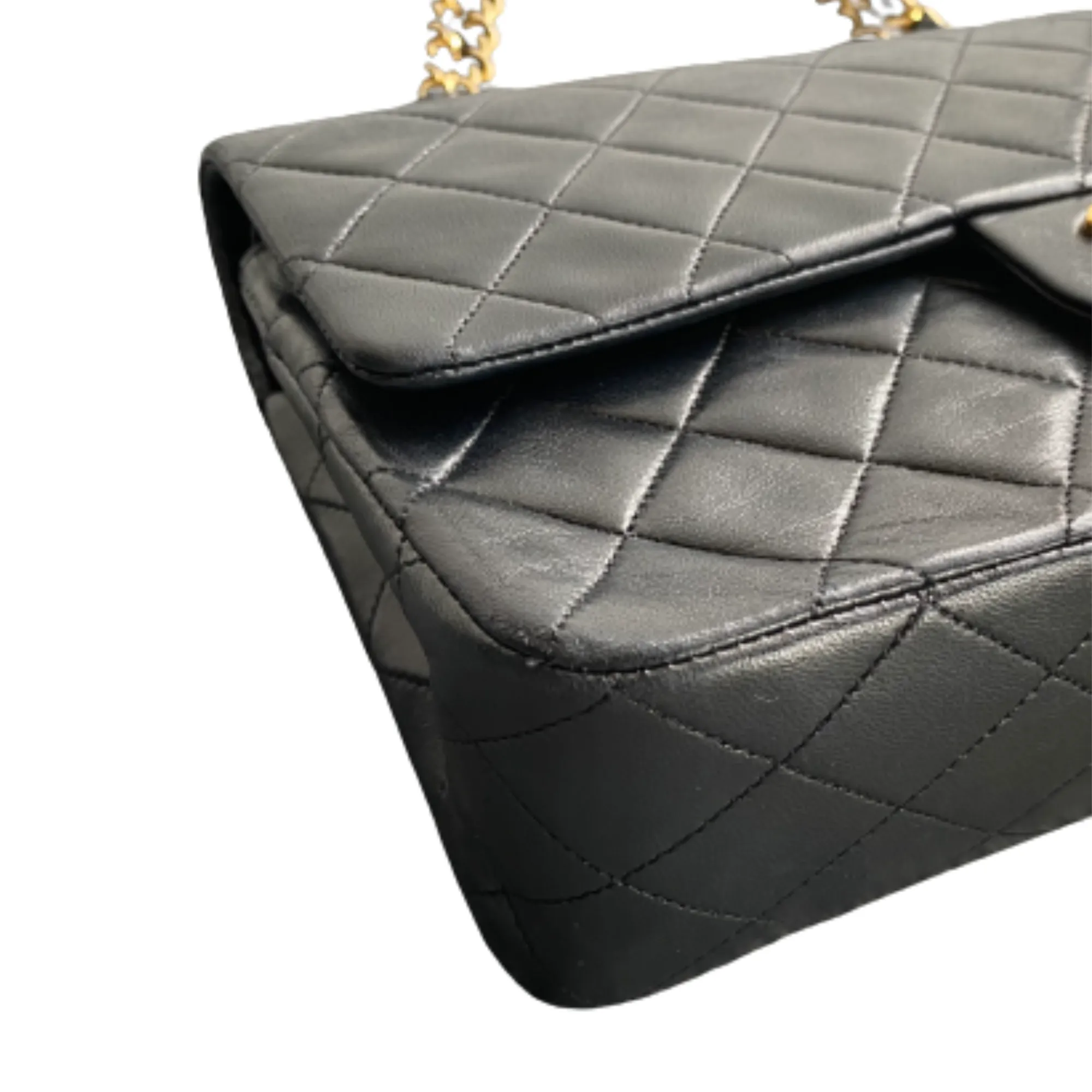 Chanel Black Leather Double flap shoulder bag