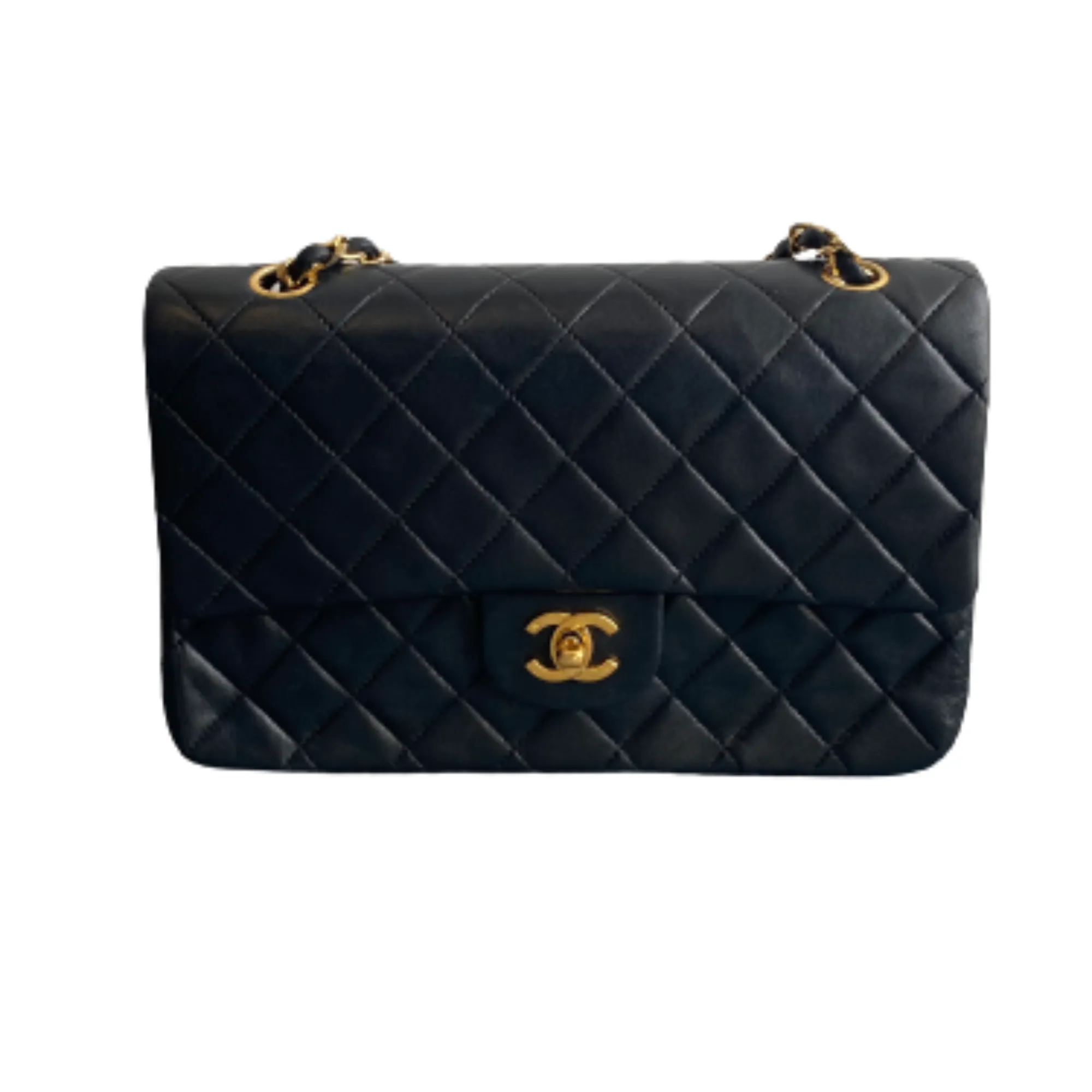 Chanel Black Leather Double flap shoulder bag