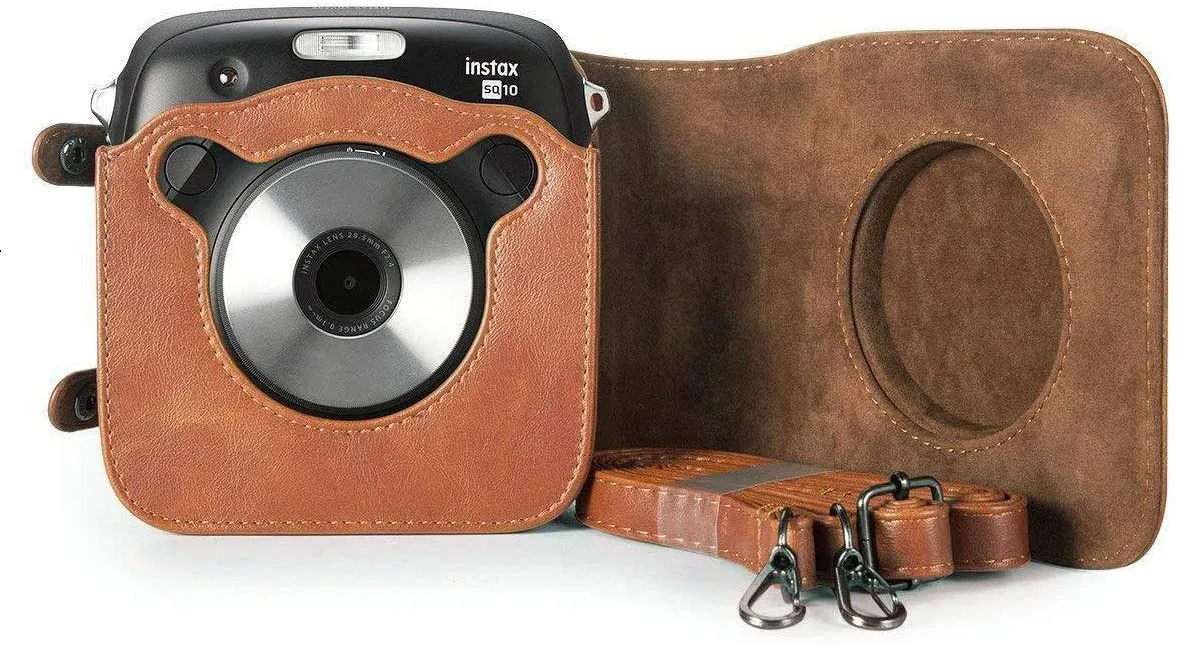 [CLEARANCE] Pikxi BSQS10 Fujifilm Instax Square SQ10 Leather Camera Case Bag Brown