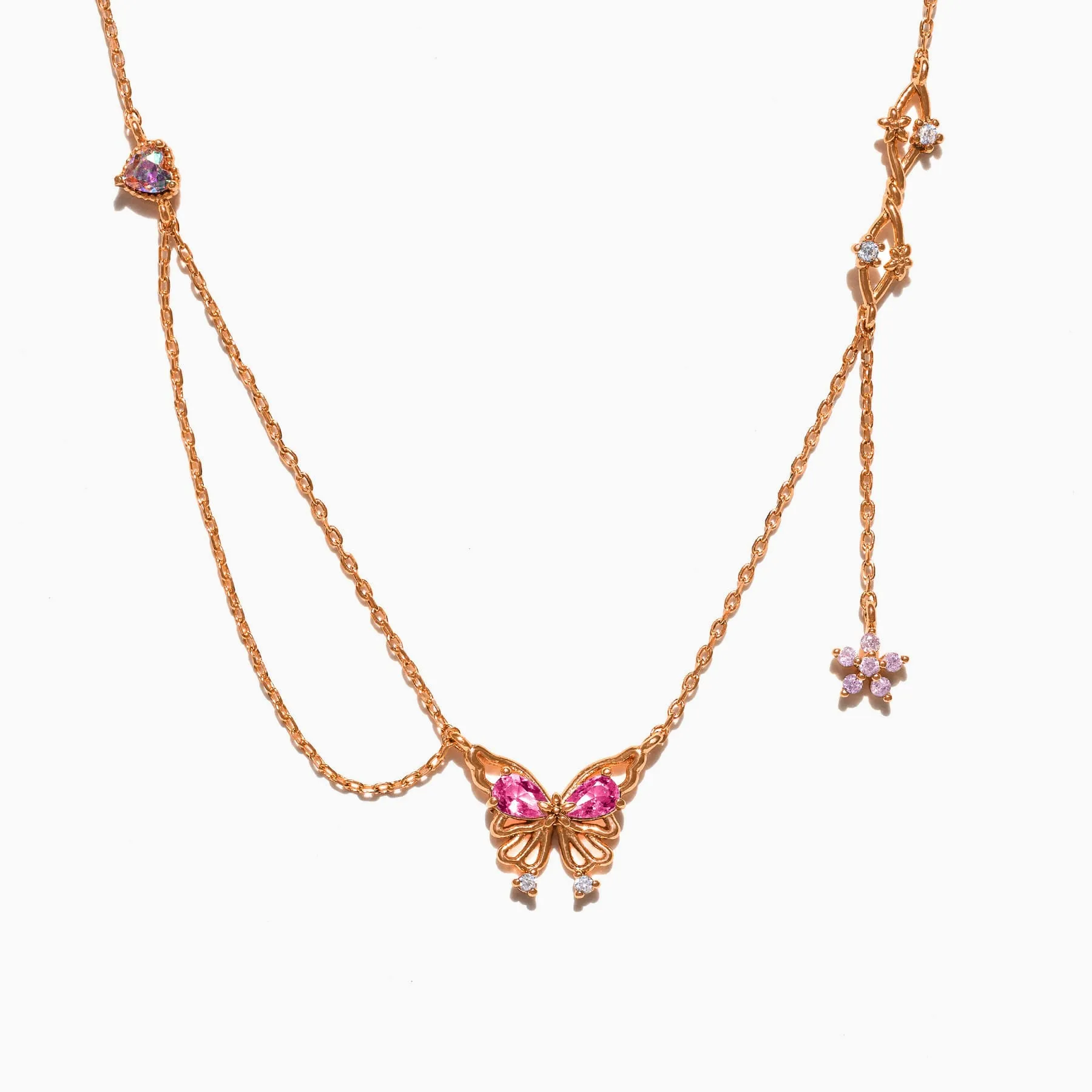 Crystal Kisses Butterfly Necklace