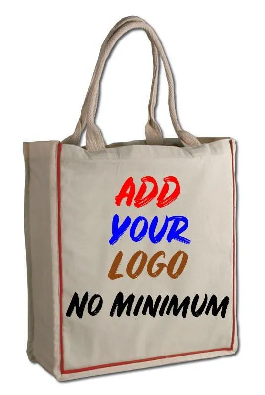CUSTOM FANCY HANDLE 100% COTTON TOTE BAG