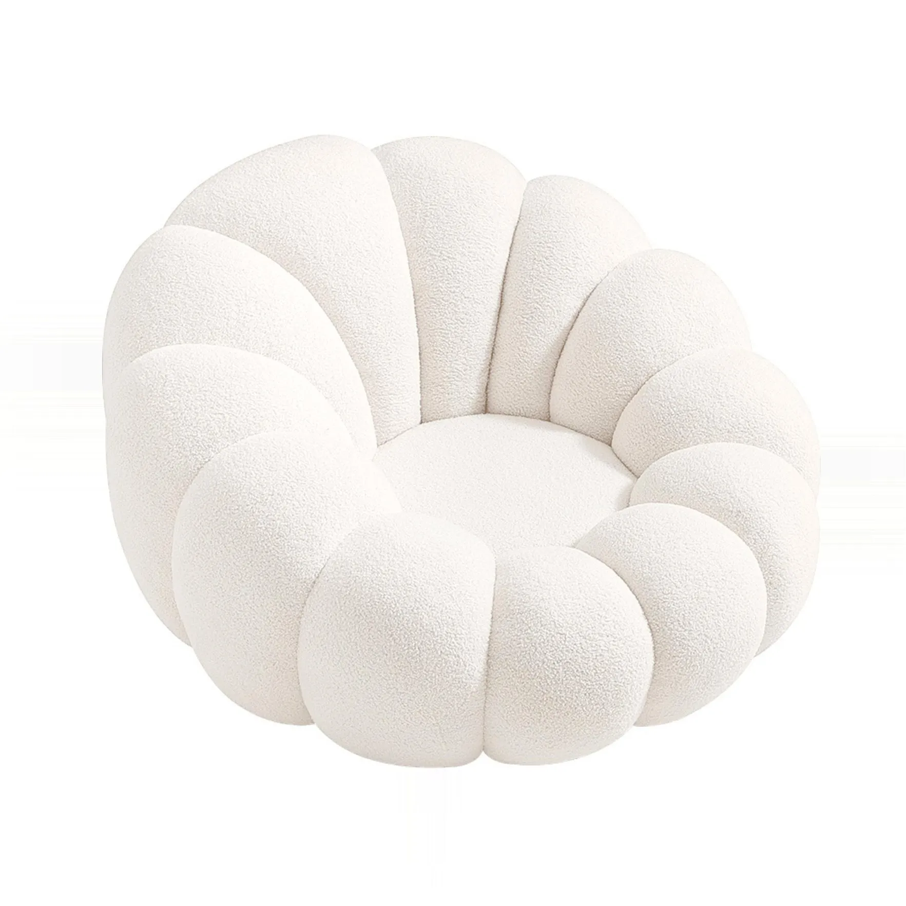 DEEPAK Velvet Pumpkin Chair with Ottoman