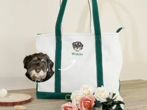 Design Your Dog Tote Bags, Personalized Boat Tote,Custom embroidered Pet Bag,Cat Mom Gift,Dog Lover Gifts,Name Tote Bag,Boat Tote,Beach Tote